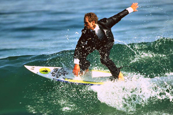 Surfer Wearing Suit
